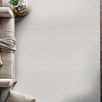 Beverly Rug Micro Loop Area Rug White 5x7 Modern Luxury Soft Boho Geometric Durable Indoor Area Rugs for Living Dining Room Office Stain Resistant Non Shedding Casual Indoor Carpet White 5 x 7