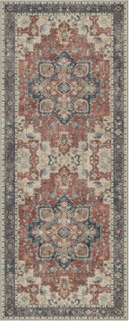 GENIMO 2x10 Runner Rugs for Hallway, Machine Washable Non Slip Vintage Rugs, Low Pile Lightweight Soft Print Rug for enrtyway, Corridor, Home Office, Kitchen, Bordeaux