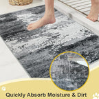 COMSLE Door Mat Soft Absorbent Indoor Front Entryway Rug Machine Washable Entrance Mats for Muddy Paws Non Slip Throw Rugs 36" x 60" Doormat for Inside Foyer Bedroom - Gray