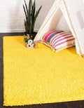 Unique Loom Solid Shag Collection Area Rug (3' 3" x 5' 3" Rectangle, Tuscan Sun Yellow)
