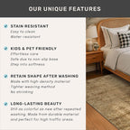 Farmhouse Gold Brown Indoor Rugs for Entryway - 3x5 Low Pile & Soft Area Rug for Bedroom Beside Bed, Laundry Room, Washable Kitchen Carpet Non Slip with Rubber Backing, Medallion Abstract Home Décor