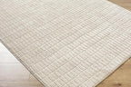 Livabliss x Our PNW Home Cascade Minimalist Striped Area Rug, 5'3" x 7', Light Brown