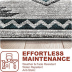 YHSF South West Native American Rug Ritz – Native Tribal American Indian Inspired Rug - Living Room, Bedroom, Hallway, Entryway & High-Traffic Area Rugs - Washable - Soft - Steel, 5 Feet x 7 Feet