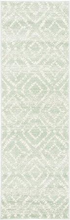 SAFAVIEH Adirondack Collection Runner Rug - 2'6" x 10', Green & Ivory, Modern Diamond Distressed Design, Non-Shedding & Easy Care, Ideal for High Traffic Areas in Living Room, Bedroom (ADR131Y)
