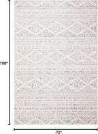 SAFAVIEH Area Rug 6x9 - Tulum Collection - Ivory & Grey, Moroccan Boho Tribal Design, Non-Shedding & Easy to Clean, Ideal for Living Room, Bedroom, Dining Space (TUL272A)