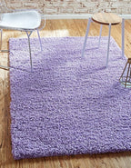 Unique Loom Solid Shag Collection Area Rug (4' 1" x 6' 1" Rectangle, Lilac)