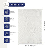 Abani Cozy Cream Area Rug for Living Room, Bedroom - Swirl Waves Pattern - 2' x 3' - Durable & Easy to Clean