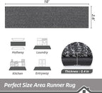 BEQHAUSE Hallway Runner Rugs 2.6x10, Hallway Rug Non-Slip Washable(Rolled-Up NO Creases), Runner Rug Absorbent Stain Resist Hall Rug Carpet Runner, Entryway Rugs Floor Mat Laundry Room Rugs, Charcoal