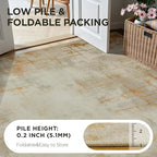 Joydeco 8x10 Area Rugs for Living Room, Washable Modern Abstract Non Slip Soft Rug, Low Pile Carpet for Bedroom, Dining Room, Home Office, Pet & Child Friendly, Light Brown & White & Beige