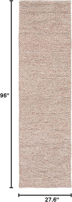 SAFAVIEH Natura Collection Runner Rug - 2'3" x 8', Brown, Handmade Wool Blend, Textured Design, Ideal for Hallway, Bedroom, Foyer (NAT620T)