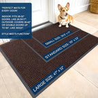 OLANLY Front Door Mat Indoor Outdoor Entrance, Waterproof Heavy Duty Doormat, Fade Resistant, Low Profile, Easy Clean Patio Porch Welcome Floor Mats for Entry, 47x30, Brown