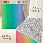 Rainbow Washable 5x7 Area Rugs for Living Room, Thin Low Pile Contemporary Carpet, Non-Slip Base Lightweight Rug
