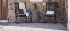 Unique Loom Outdoor Trellis Collection Area Rug - Tribal Trellis (9' x 12' Rectangle, Gray/ Black)