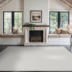 Beverly Rug Micro Loop Area Rug White 5x7 Modern Luxury Soft Trellis Geometric Durable Indoor Area Rugs for Living Dining Room Office Stain Resistant Non Shedding Casual Indoor Carpet White 5 x 7