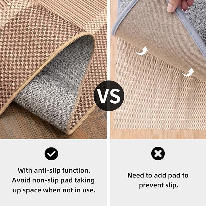 ILANGO Jute Area Rugs 8x10 for Living Room, Woven Washable Outdoor Rugs, Natural Farmhouse Indoor Rugs for High Traffice Areas, Non Slip Carpet with Rubber Backing for Bedroom Dining Table Porch