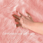 Latepis Round Pink Faux Sheepskin Fur Rug Circle Rugs 4ft Soft Fluffy Rugs for Bedroom Girls Living Room Rug for Dorm Floor Luxury Home Decor