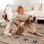Tangsoo Easy Jute 2x3 Outdoor Rug,Non Slip Small Machine Washable Rug for Entryway,Ultra Thin Mat Boho Non Shedding Indoor Capet for Kitchen Bedroom Front Door Entrance