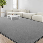 Large Area Rugs for Living Room Bedroom, 7x10 Feet Grey Rug, Minimalist Modern Shag Rug, Soft Thick Comfy Memory Foam Indoor Carpet, Non-Slip Washable Rug for Boys Girls Dorm Nursery Room Home Decor