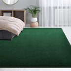 Large Area Rugs for Living Room Bedroom, 5x8 Feet Dark Green Rug, Minimalist Modern Shag Rug, Soft Thick Memory Foam Indoor Carpet, Non-Slip Washable Rug for Boys Girls Dorm Nursery Room Home Decor