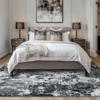 Washable Area Rugs 5'x8' Non-Slip Modern Abstract Soft for Living Room Entryway Bedroom Nursery, Print Pattern, Black Gray