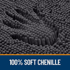 OLANLY Bathroom Rugs 59x24, Extra Soft Absorbent Chenille Bath Rugs, Rubber Backing Quick Dry, Machine Washable Bath Mats for Bathroom Floor, Tub and Shower, Home Decor Accessories, Dark Grey