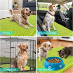 OLANLY Dog Door Mat for Muddy Paws 36x24, Absorbs Moisture and Dirt, Absorbent Non-Slip Washable Doormat, Quick Dry Chenille Mud Mat, Entry Indoor Entryway Carpet for Inside Floor, Bright Green