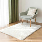 2x3 Solid Fluffy White Area Rug – Washable, Durable, Small Bedroom Rug, Non-Slip High Pile Shag Rugs for Living Room, Bedroom, Bedside, Dorms,Grils Rooms, Kids Room, Soft Indoor Floor Carpet