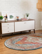 Unique Loom Isabella Collection Area Rug - Rossellini (4' 1" x 6' 1" Oval, Rust Red/ Beige)