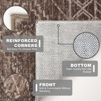 KILOCOCO Boho Kitchen Runner Rug 2x6 Washable Runner Rug, Soft Runners for Hallways Non Slip Printed Distressed Laundry Room Rug, Low-Pile Rug for Entryway/Bedroom/Living Room, Rust Red