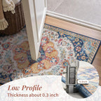 tchdio 3x5 Bedroom Area Rug, Non Slip Washable Entryway Rug Indoor, Soft Low Pile Vintage Door Mat, Stain Resistant Rug for Entrance, Bedside, Dining Room (Multi, 3'x5')