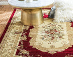 Unique Loom Versailles Collection Traditional Classic Floral Motif Area Rug (5' 0 x 8' 0 Rectangular, Burgundy/ Ivory)