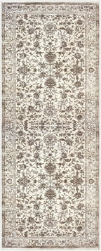 KILOCOCO Hallway Runner 2x5 Kitchen Runner Rug Printed Vintage Floral Washable Non-Slip Rubber Backed Runners for Hallways Laundry Room Distressed Boho Rugs for Entryway Bedroom, Beige/Brown