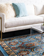 Unique Loom Espahan Collection Area Rug - Cape Cod (5' 3" x 8' Rectangle, Blue/ Black)