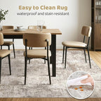 5x7 Area Rugs Living Room: Washable Large Abstract Soft Rug Stain Resistant Indoor Floor Non-Slip Accent Carpet for Women Modern Home Enthusiasts Aged- Bedroom Nursery Playroom- Beige Brown