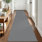 EARTHALL Washable Runner Rug 2x8 Ft Non Slip Runners for Hallways Cotton Rubber Backed Kitchen Runner Braided Indoor Floor Carpet Runners for Entryway, Hallway, Kitchen, Bedroom, Charcoal Gray