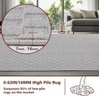ANSSO 5x7 Wool Rugs for Living Room,80% Merino Wool and 20% Cotton Soft Tufted Area Rug with Cotton Non-Slip Backing,Large Area Rug for Bedroom Bedroom, Dining and Home Office (Deep Gray)