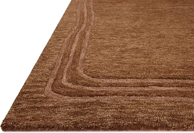 Loloi Leanne Ford Craven Collection CVN-02 Spice/Rose 2'-3" x 3'-9" Accent Rug Geometrical, Patterned, Neutral, Entryway, Mudroom, Bathroom, and Kitchen