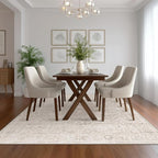 FMFUNCTEX 6x9 Washable Area Rug Beige Vintage Neutral Distressed Oriental Large Non Slip Carpet for Living Room Bedroom Soft Low Pile Indoor Mat Retro Throw Rug for Dining Room Kitchen Office Nursery