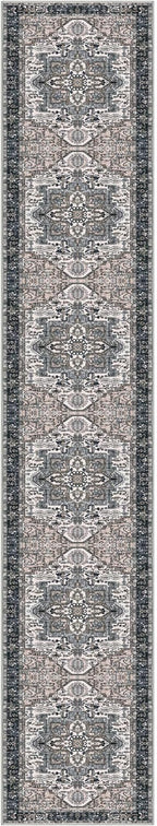 KOZYFLY Runners for Hallways 3x16 Ft Extra Long Washable Faux Wool Thin Hallway Rug Printed Carpet for Entryway Bedroom Staircase Kitchen Laundry Room Floor Decor, Black/Taupe/Beige