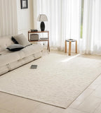 jxgzyy Beige Area Rug, 0.36'' Thick Low Pile Textured Rug, Modern Aesthetic Solid Carpet for High Traffic Area, Stain-Resistant Kitchen Rug with Non-Slip Backing, 5x7