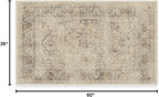 RUGGABLE Washable Vintage Area Rug – Sarrah Hazel 3x5, Stain-Resistant, Non-Slip – Small Machine Washable Rugs for Living Room, Bedroom, Hallway, Entryway & Office–with Cushioned Pad