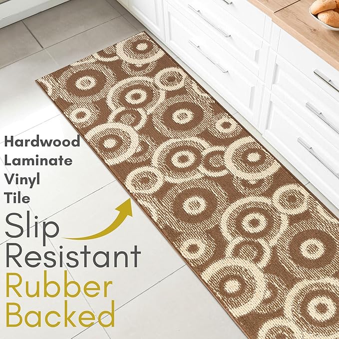 Custom Size Brown Hallway Runner Rug | Cut to Length 2'3" x 9' (Runner) | Non-Slip & Machine Washable | REMNAZ