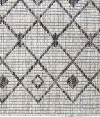 Unique Loom Outdoor Trellis Collection Area Rug - Tribal Trellis (13' Square, Gray/ Black)