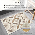 Geometric Rug, Washable 5x6 Rug for Living Room, Modern Abstract Patterned Indoor Carpet, Geometric Decor for Home, Bedroom, Soft Non Slip Thin Design FER87