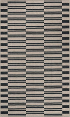 Lahome Striped Easy Jute Rug, 3x5 Outdoor Patio Porch Rug Washable Rugs for Entryway, Indoor Outdoor Living Room Carpets, Farmhouse Neutral Non Slip Black Carpet for Backyard Bedroom RV