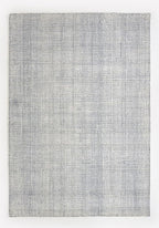 Hand-Tufted 100% Wool Pile Area Rug – Geometric Textured Grid Check Pattern – Thick and Durable Floor Carpet for Bedroom, Living Room, Kids Room, and Dining Area (Indigo Blue, 7' Round)