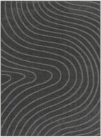 LUXE WEAVERS Modern Geometric Wave Anthracite 2x3 Area Rug
