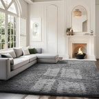 Ophanie 7x9 Area Rugs, Upgrade Non-Slip Fluffy Soft Rugs for Living Room, Large Shag Grey Fuzzy Plush Rug, Gray Shaggy Big Carpets for Bedroom, Kids Boys Girls Dorm Nursery Home Decor Aesthetic