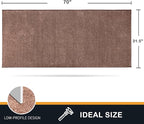 PURRUGS Dirt Trapping Door Mat 31.5" x 70", Non-Slip Machine Washable Entry Rug, Shoe Scraper, Dog Doormat, Super Absorbent Welcome Mat for Front & Back Door, Muddy Shoes & Paws, Brown-Light Cream