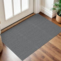 IOHOUZE Small Area Rug 2x3 Washable Woven Rugs for Entryway Non Slip Rubber Backed Front Door Rugs Indoor Doormat Throw Rug Floor Carpet for Entrance Kitchen, Charcoal/Dark Grey
